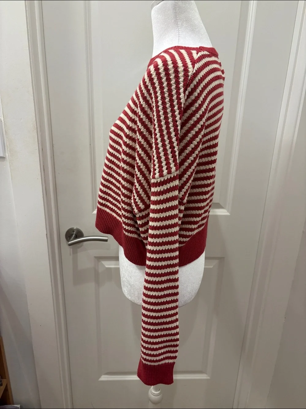 NWT SOHO & Stella US flag Striped open knit Sweater- XL